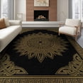 thumbnail image 1 of ODIKA Bordered Meander Frame Geometric Center Border Scroll Greek Key Refined for King Size Bedroom, Master Suite, Under Bed, Foldable Easy Care, 1 of 7
