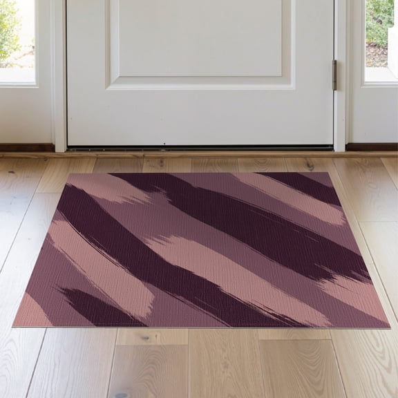 ODIKA Brushstroke Ombre Tonal Gradient Solid Minimalist Mauve Abstract Refined Stain Resistant Thin Throw for Entryway, Kitchen, Laundry Room