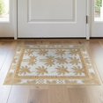 thumbnail image 1 of ODIKA Cabana Stripe Botanical Frame Inspired Subtle Tonal Sisal Trellis Refined Stain Resistant Thin Throw for Entryway, Kitchen, Laundry Room, 1 of 7