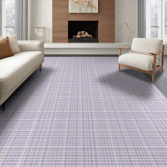 ODIKA Checkered Gingham With Minimalist Modern Two Tone Grid Motif for Living Room, Under Sectional, Family , Non-Slip Flatwoven