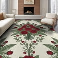 thumbnail image 1 of ODIKA Circle Border Symmetrical Flower Arrangement Curling Roses Semi Non-Slip Chair-Friendly for Dining Room, Large Office, Lounge, 1 of 6