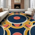 thumbnail image 1 of ODIKA Circular Music Symbol Floor Covering Interlocking Shapes Modern Art Foldable Easy Care for King Size Bedroom, Master Suite, Under Bed, 1 of 7