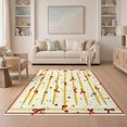 thumbnail image 1 of ODIKA Classroom Pencil Abstract Schoolgirl Ribbon School Tossed Polka for Guest Room, Lounge, Apartment, Non-Slip Low Profile, 1 of 7