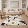 thumbnail image 1 of ODIKA Cow Abstract Inspired Spotted Patchwork Bold Block Motif Border Non-Slip Low Profile for Guest Room, Lounge, Apartment, 1 of 7