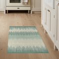 thumbnail image 1 of ODIKA 3'x5' Washable Area Rug Non-Slip, Flatweave, Easy Care Cream Gradient Ombre Herringbone Faded Zigzag Stripes Border for Hallway, Laundry Room, 1 of 7