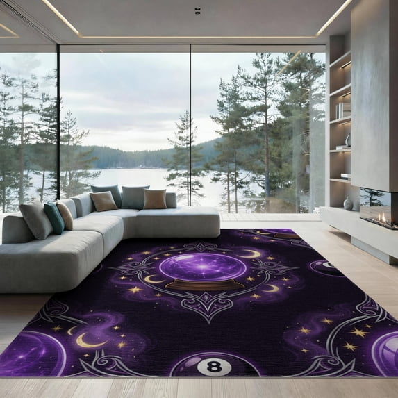 ODIKA Crystal Swirling Galaxy Decorative Accent Low Profile Flatwoven for Great Room, Indoor Open Concept, Large Living