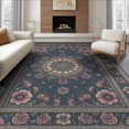 thumbnail image 1 of ODIKA Distressed Floral With Mauve Faded Medallion Border Rose Boho Refined Structured for Dining Room, Large Office, Lounge, Non-Slip Chair-Friendly, 1 of 7