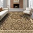 thumbnail image 1 of ODIKA Distressed Scroll Throw With Central Motif And Symmetrical Layout for King Size Bedroom, Master Suite, Under Bed, Foldable Easy Care, 1 of 7