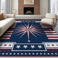 thumbnail image 1 of ODIKA Door Patriotic Striped Burst Bold Stripe Border Motif Generic Front Flowing for Living Room, Under Sectional, Family , Non-Slip Flatwoven, 1 of 7