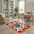 thumbnail image 1 of ODIKA Door Symmetrical Welcome Frame Lgbt Striped Bold Doormat Motif Refined for Playroom, Bedroom, Reading Nook, Pet Friendly & Kids Safe Play, 1 of 7