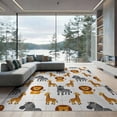thumbnail image 1 of ODIKA Educational Creature Alphabet Grid With Cheerful Zoo Animal Graphics Low Profile Flatwoven for Great Room, Indoor Open Concept, Large Living, 1 of 7