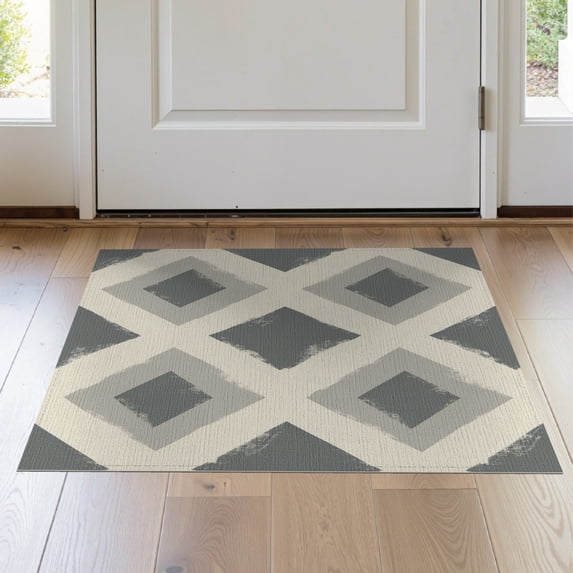 ODIKA Entryway Contemporary Asymmetrical Contrasting Motifs Dorm for Kitchen, Laundry Room, Stain Resistant Thin Throw