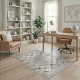 thumbnail image 1 of ODIKA Extra Abstract Large Geometric Minimalist Border Neutral Grey for Dorm Room, Small Living Apartment, Stain Resistant Low Profile, 1 of 7