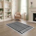 thumbnail image 1 of ODIKA Fabric Gingham Stripe Border Bathroom Checked Checkered Plaid Flowing Dynamic Pet Friendly & Kids Safe Play for Playroom, Bedroom, Reading Nook, 1 of 7