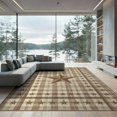 thumbnail image 1 of ODIKA Farmhouse Plaid Vintage Border Retro Panel Motif Plank Frame Door Flowing Foldable Easy Care for Master Suite, California King, Under Bed, 1 of 7