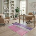 thumbnail image 1 of ODIKA Fluffy Purple Shape Minimalist Spotted Tone Block Pink Furry for Dorm Room, Small Living Apartment, Stain Resistant Low Profile, 1 of 7