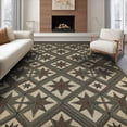 thumbnail image 1 of ODIKA 8'x10' Washable Area Rug Non-Shedding, Easy Care, Folk Distressed Farmhouse Border Lettering Primitive Vintage Refined Structured for King Size Bedroom Under Bed, Master Suite, 1 of 7