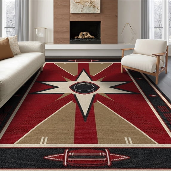 ODIKA Football Border Cave Vintage Pennant Lone Athletic Bold Stripe for Dining Room, Large Office, Lounge, Non-Slip Chair-Friendly