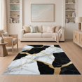 thumbnail image 1 of ODIKA Fractured Mosaic Abstract Marble Fragments Interlocking Shard Non-Slip Low Profile for Guest Room, Lounge, Apartment, 1 of 7