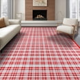 thumbnail image 1 of ODIKA 6'x9' Washable Area Rug Easy Care, Non-Shedding, Front Door Plaid Gingham Farmhouse Border Tartan Grid Motif Throw for Queen Size Bedroom Under Bed Master Suite, 1 of 7