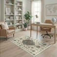 thumbnail image 1 of ODIKA Front Weathered Door Motif Scattered Contemporary Bedside Beige for Home Office, Gaming Room, Under Desk, Non-Slip Chair-Friendly, 1 of 7