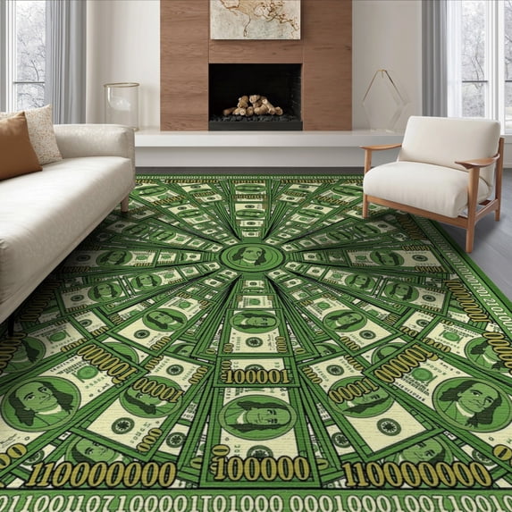 ODIKA Funky Men Currency Bathroom Designer Anime Mens Cartoon Graphic Flowing Dynamic Foldable Easy Care for Queen Size Bedroom, Under Bed, Master Suite
