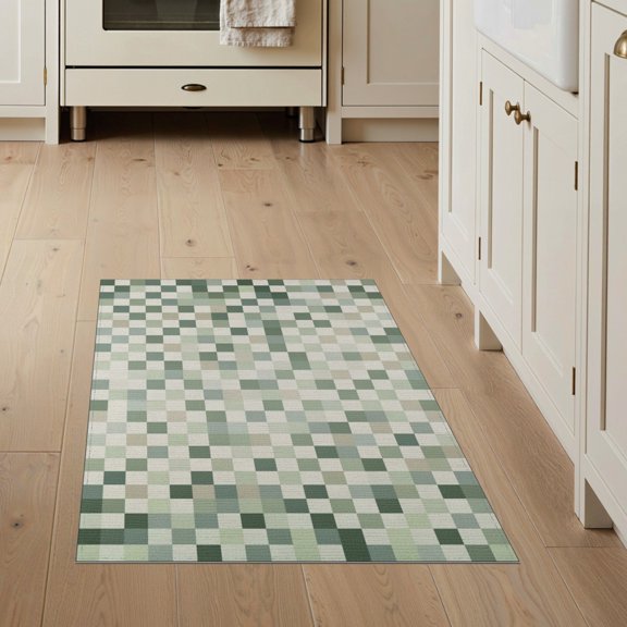 ODIKA Fuzzy Checkered Funky Block Transition Grid Checkerboard for Bedroom, Bedside, Nursery, Pet Friendly & Kids Safe