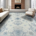 thumbnail image 1 of ODIKA Fuzzy Vintage Fluffy Damask Festive Frosted Snowflake Scroll Non-Slip Chair-Friendly Floor for Dining Room, Under Table, Office, 1 of 7