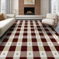 thumbnail image 1 of ODIKA Fuzzy Vintage Fluffy Plaid Festive Reindeer Alfombra Para Sala Foldable Easy Care for King Size Bedroom, Master Suite, Under Bed, 1 of 7
