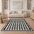 thumbnail image 1 of ODIKA Geometric Contemporary Abstract Arch Checkered Border Mid Century for Dining Room, Under Table, Home Office, Non-Slip Chair-Friendly, 1 of 7