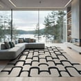 thumbnail image 1 of ODIKA Geometric Contemporary Arch Loop Grid Formation Designer Mid for Dining Room, Basement, Large Office, Non-Slip Chair-Friendly, 1 of 7