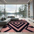 thumbnail image 1 of ODIKA Geometric Contemporary Bold Interlocking Maze Grid Pink Abstract Refined Non-Slip Chair-Friendly for Dining Room, Basement, Large Office, 1 of 7