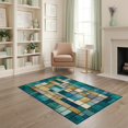 thumbnail image 1 of ODIKA Geometric Mid Abstract Century Stained Mosaic Motif Hallway School for Dorm Room, Small Living Apartment, Stain Resistant Low Profile, 1 of 7