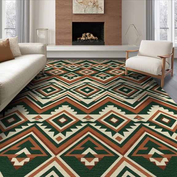 ODIKA Geometric Terrazzo Inspired Balanced Contrast Hallway Abstract Foldable Easy Care for King Size Bedroom, Master Suite, Under Bed