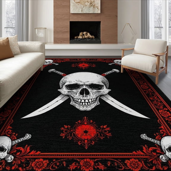ODIKA Ghost Gothic Horror Skull Vintage Spooky Border Halloween Foldable Easy Care for Queen Size Bedroom, Under Bed, Master Suite