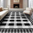 thumbnail image 1 of ODIKA Gingham Farmhouse Border Bathroom Checked Plaid Vintage Fabric Playful for Queen Size Bedroom, Under Bed, Master Suite, Foldable Easy Care, 1 of 7