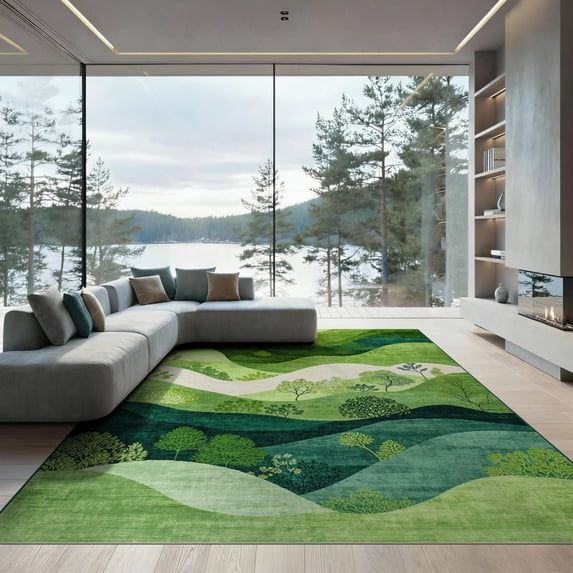 ODIKA Golf Topographic Koi Landscape Pond Blade Motifs Layers Cartoon Foldable Easy Care for Master Suite, California King, Under Bed