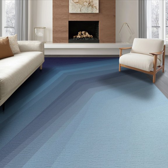 ODIKA Gradient Abstract Contemporary Irregularly Shaped Odd Fade Ombre Playful Non-Slip Flatwoven for Living Room, Under Sectional, Family
