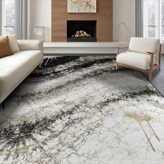 ODIKA Gradient Flow Diagonal Movement Veined Fuzzy Smalltan Foldable Easy Care for King Size Bedroom, Master Suite, Under Bed