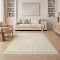 thumbnail image 1 of ODIKA Greek Key Geometric Trellis Bordered Meander Motif Interlocking for Guest Room, Lounge, Apartment, Non-Slip Low Profile, 1 of 6