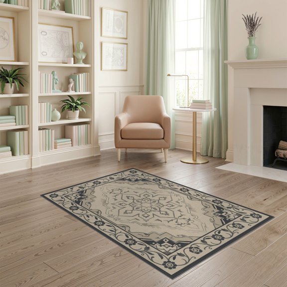ODIKA Greige Loves Neutral Tonal Abstract Crisp Rectangular Grey Sunset Pet Friendly & Kids Safe Play for Playroom, Bedroom, Reading Nook