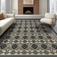 thumbnail image 1 of ODIKA Grid Lattice Checkered Neutral Geometric Trellis Farmhouse Border for Queen Size Bedroom, Under Bed, Master Suite, Foldable Easy Care, 1 of 3