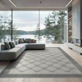 thumbnail image 1 of ODIKA Hallway Lattice Interlocking Web Grid Pile Way Grey Geometric for Great Room, Indoor Open Concept, Large Living Low Profile Flatwoven, 1 of 7