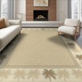 thumbnail image 1 of ODIKA Herringbone Field Panel Border Inspired Subtle Tonal Stripe Sisal Flowing for Dining Room, Under Table, Office, Non-Slip Chair-Friendly Floor, 1 of 7