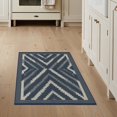 thumbnail image 1 of ODIKA Herringbone Interlocking Zigzag Stripes Boho Bordered Diagonal Non-Slip Chair-Friendly for Home Office, Hallway, Laundry Room, 1 of 7