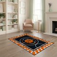 thumbnail image 1 of ODIKA 4'x6' Washable Area Rug Interlocking Border Blanket Football Bold Center Round Basketball Refined for Bedroom, Reading Nook, Pet Friendly & Non-Shedding, 1 of 7