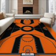 thumbnail image 1 of ODIKA 6'x9' Washable Area Rug Non-Slip, Easy Care, Interlocking Lines Bold Hoop Blanket Football Round Basketball Refined for Family Room, Living Room, Master Bedroom, 1 of 7