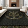 thumbnail image 1 of ODIKA 6'x9' Washable Area Rug Non-Slip, Easy Care, Key Fretwork Meander Frame Border Scroll Geometric Fret Greek Flowing Dynamic for Family Room, Living Room, Master Bedroom, 1 of 7
