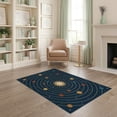 thumbnail image 1 of ODIKA 4'x6' Washable Area Rug Large Cosmic Galaxy Orbiting Bodies Science Planetary Planets for Dorm Room, Small Living Room, Stain Resistant Low Profile, Easy Care, 1 of 7
