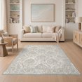 thumbnail image 1 of ODIKA Large Faded Grey Botanical Filigree Border Symmetrical Vine Retro for Dining Room, Under Table, Home Office, Non-Slip Chair-Friendly, 1 of 6